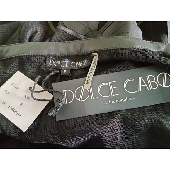 Dolce Cabo Size Medium Jacket Sheer Mesh Floral Black Flower Accents Zip Front - Picture 7 of 8